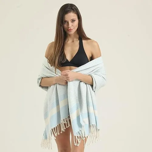 1 Pack - 100% Cotton Turkish Beach Towel Oversized Extra Large for