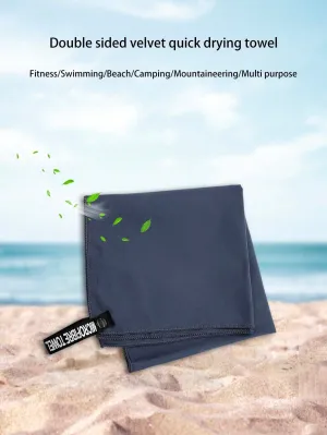 1pc Microfiber Double-Sided Quick-Dry Sports Towel, Suitable For Mountain Climbing, Fitness, Camping, Beach, Swimming, Basketball, Tennis, Yoga, Badminton, Football Outdoor Leisure Sweat-Absorbent Towel