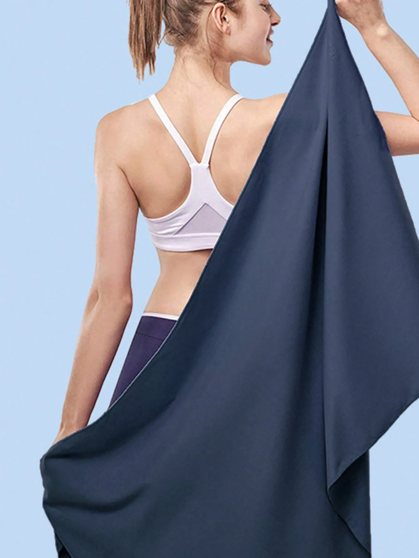 1pc Microfiber Double-Sided Quick-Dry Sports Towel, Suitable For Mountain Climbing, Fitness, Camping, Beach, Swimming, Basketball, Tennis, Yoga, Badminton, Football Outdoor Leisure Sweat-Absorbent Towel