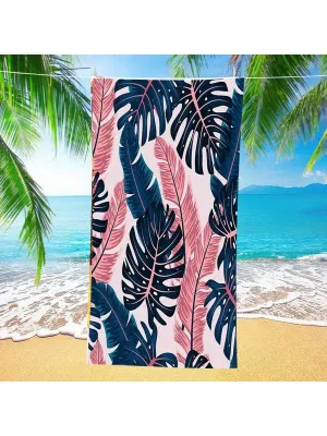 1pc Outdoor Camping Turtle Back Leaf Beach Towel Fast Dry Sunscreen Shawl Sports Yoga Towel, Sand-Free And High Definition Digital Print Towel