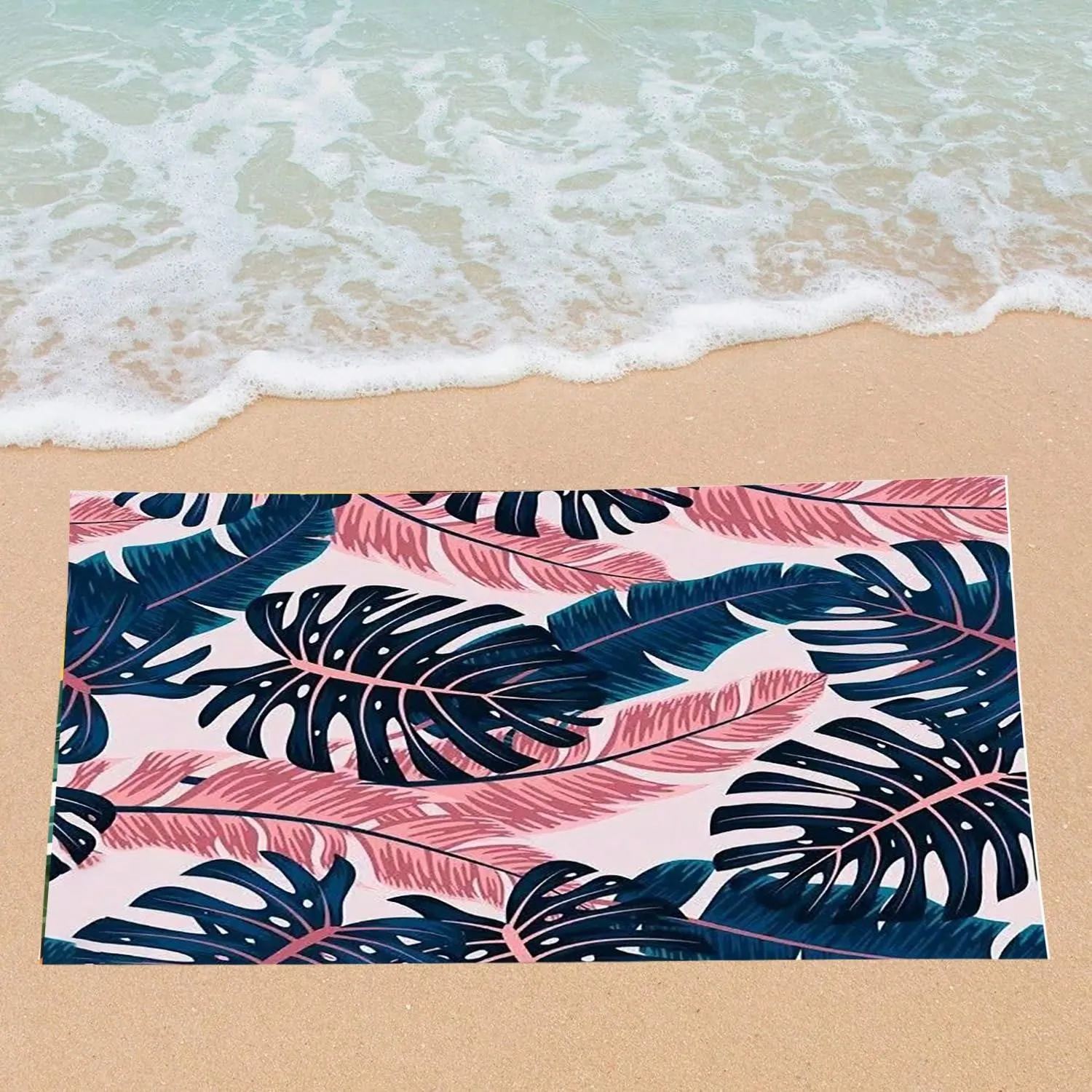 1pc Outdoor Camping Turtle Back Leaf Beach Towel Fast Dry Sunscreen Shawl Sports Yoga Towel, Sand-Free And High Definition Digital Print Towel