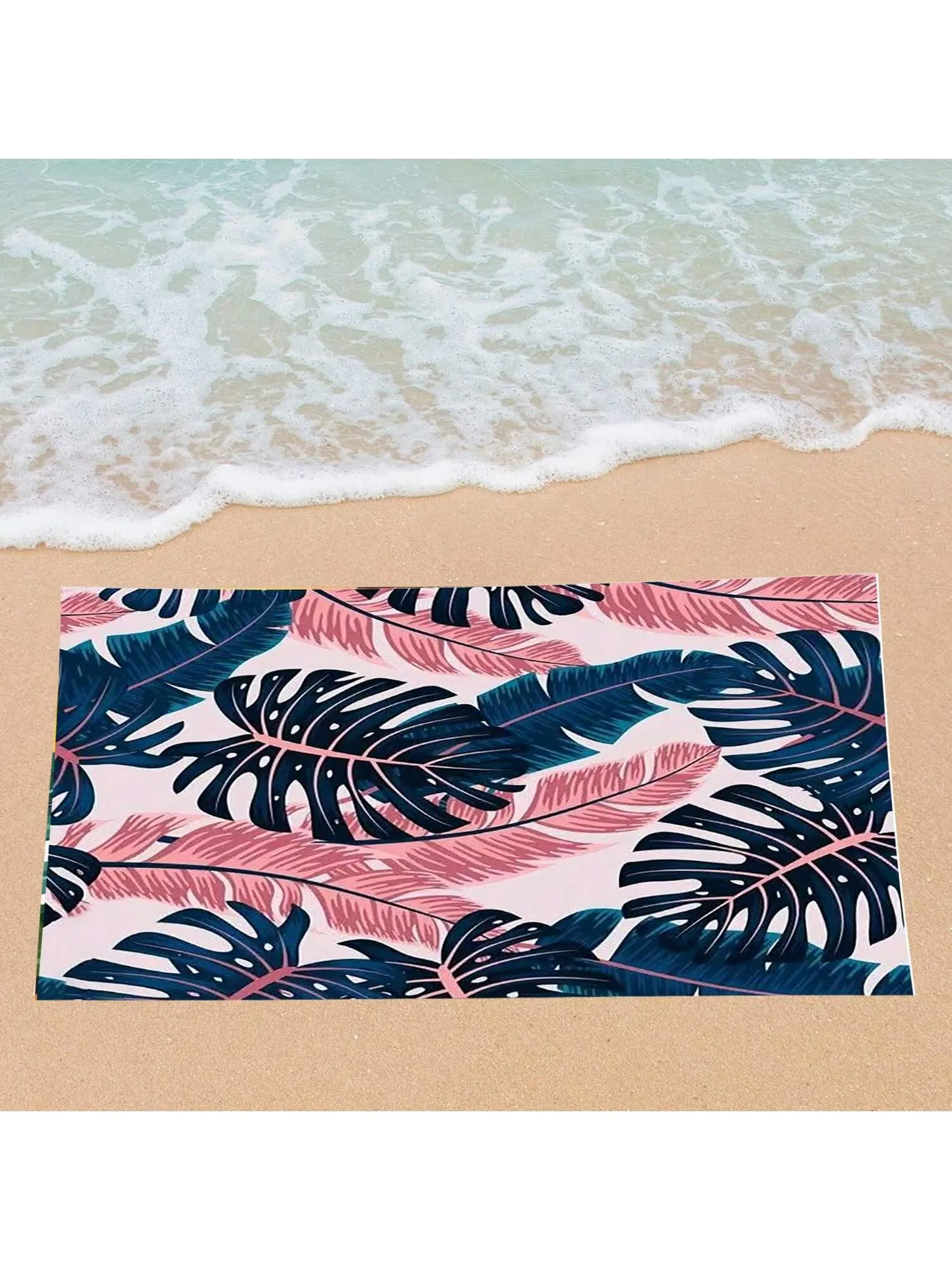 1pc Outdoor Camping Turtle Back Leaf Beach Towel Fast Dry Sunscreen Shawl Sports Yoga Towel, Sand-Free And High Definition Digital Print Towel