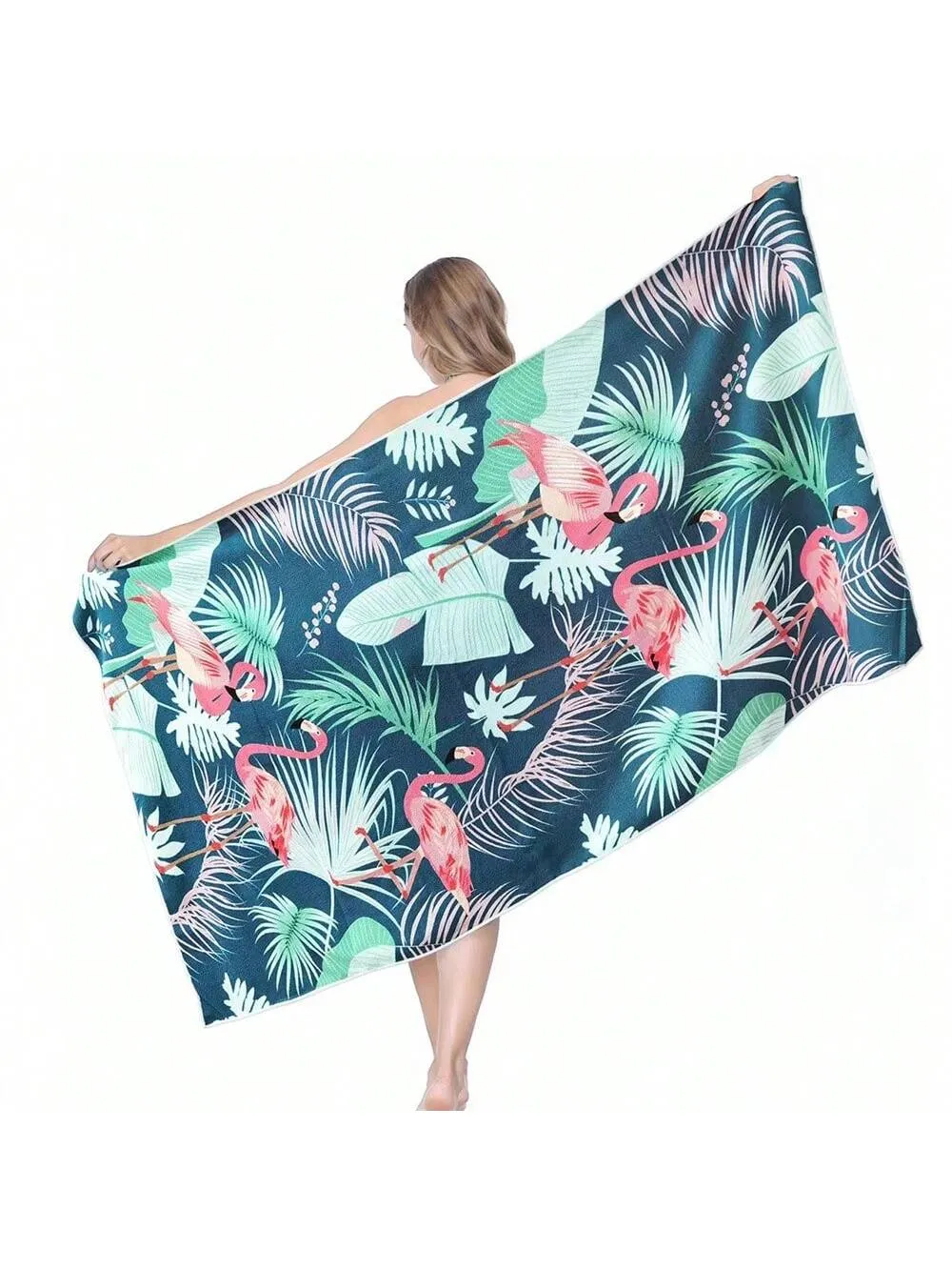 1pc Printed Quick-Drying Summer Beach Towel Wrap Towel, Double-Sided Flannel Swimming Bath Towel, Hotel Towel 140cm*70cm, Sand-Resistant, Quick-Drying, Soft And Absorbent, Pool Towel, Swim Towel, For Sports, Yoga, Swimming, Hiking, Bathing, Travel, Pool,