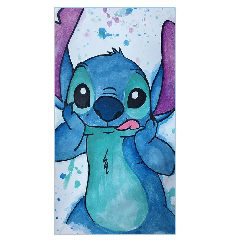 3D Cartoon Lilo & Stitch Bath Towel Simba Baby Swimming Beach Towel Soft Absorbent Washcloth 70x140cm Children Boys Girls Gift