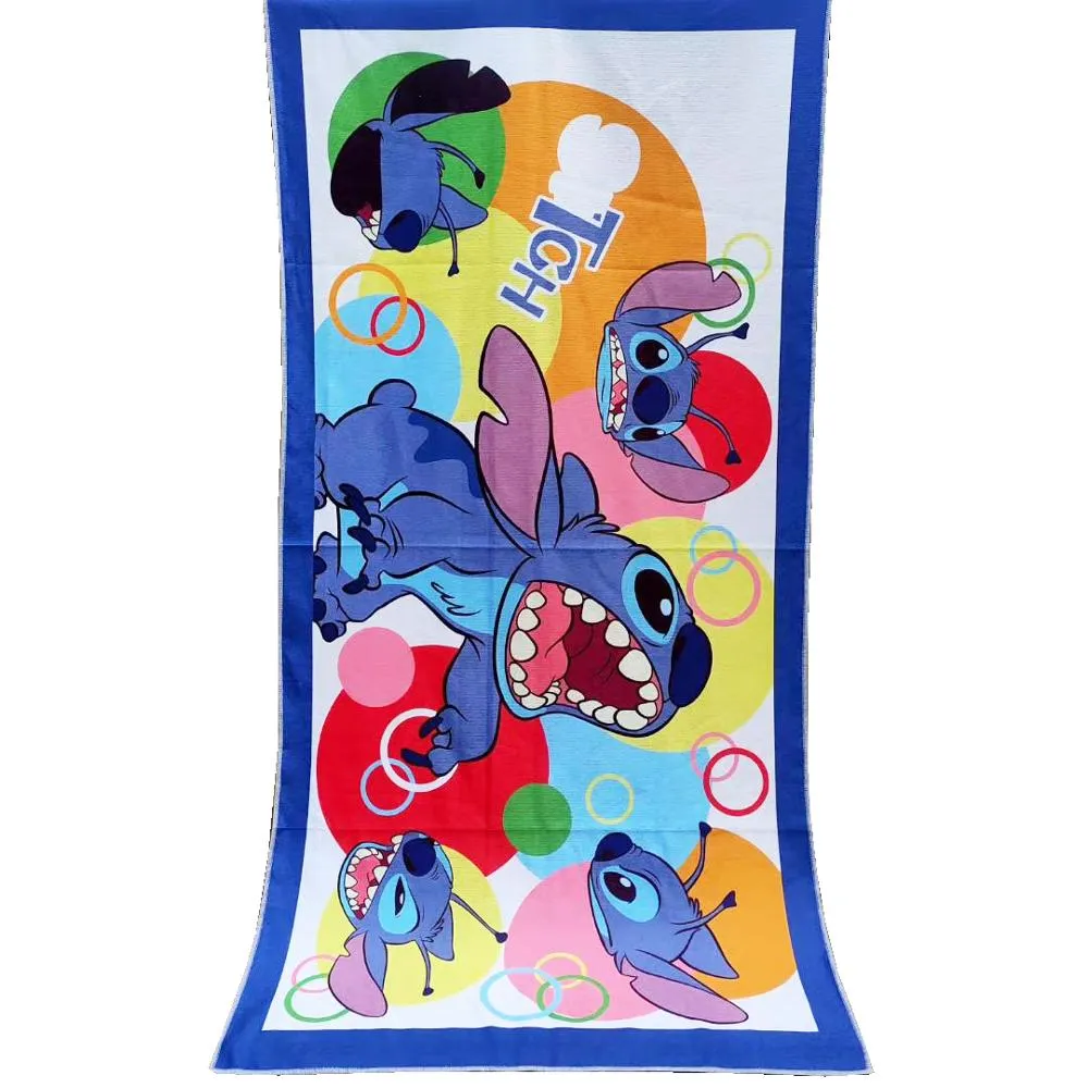 3D Cartoon Lilo & Stitch Bath Towel Simba Baby Swimming Beach Towel Soft Absorbent Washcloth 70x140cm Children Boys Girls Gift