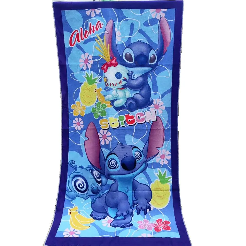 3D Cartoon Lilo & Stitch Bath Towel Simba Baby Swimming Beach Towel Soft Absorbent Washcloth 70x140cm Children Boys Girls Gift