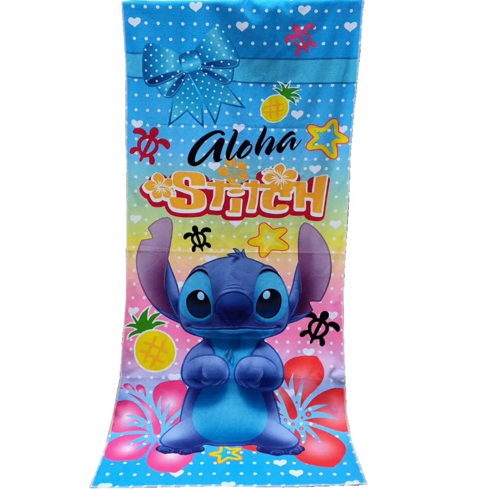 3D Cartoon Lilo & Stitch Bath Towel Simba Baby Swimming Beach Towel Soft Absorbent Washcloth 70x140cm Children Boys Girls Gift