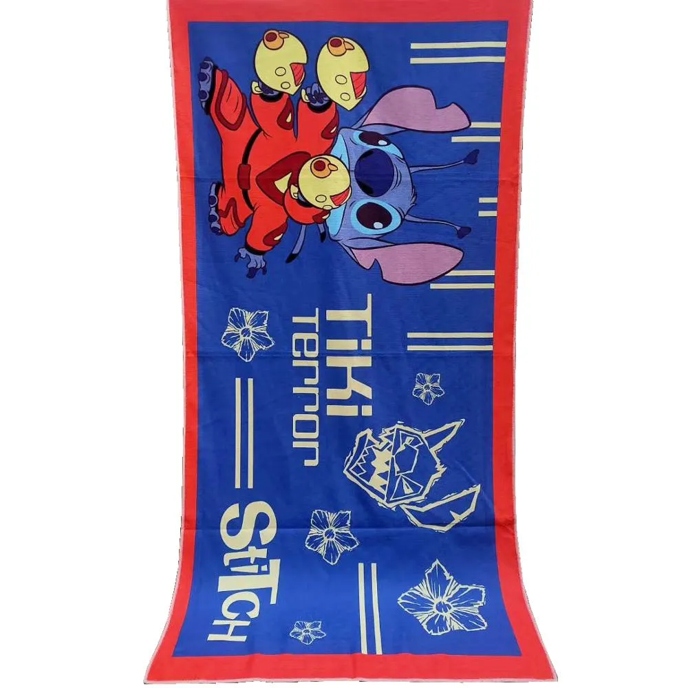 3D Cartoon Lilo & Stitch Bath Towel Simba Baby Swimming Beach Towel Soft Absorbent Washcloth 70x140cm Children Boys Girls Gift