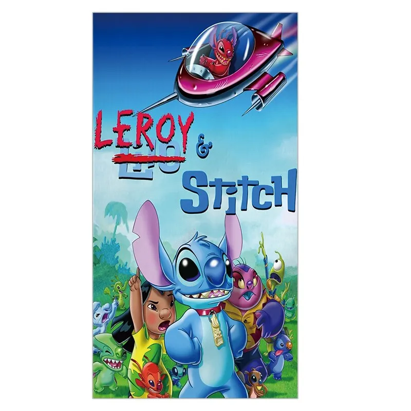 3D Cartoon Lilo & Stitch Bath Towel Simba Baby Swimming Beach Towel Soft Absorbent Washcloth 70x140cm Children Boys Girls Gift