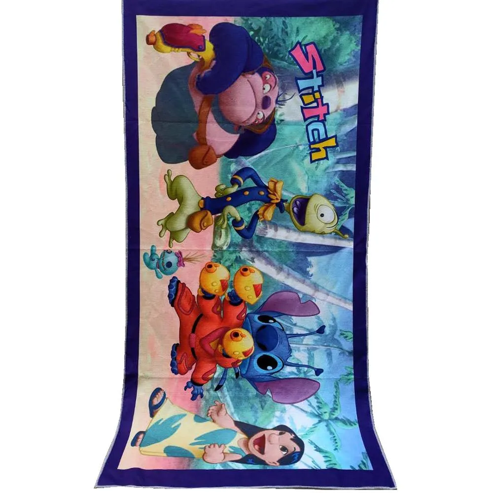 3D Cartoon Lilo & Stitch Bath Towel Simba Baby Swimming Beach Towel Soft Absorbent Washcloth 70x140cm Children Boys Girls Gift