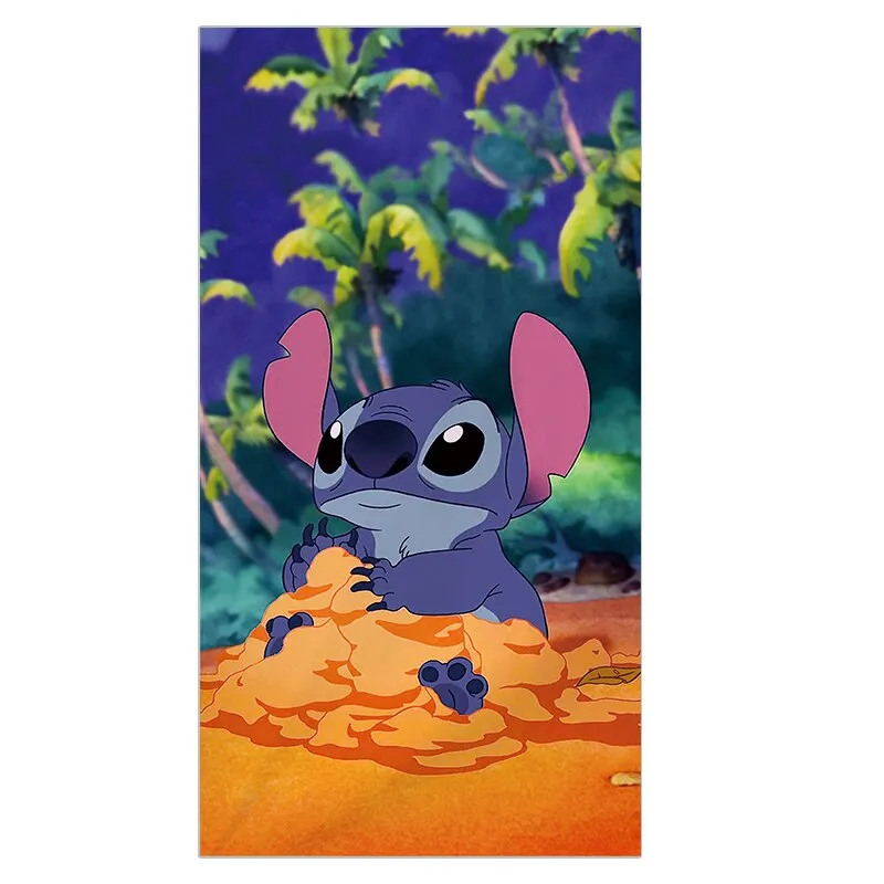 3D Cartoon Lilo & Stitch Bath Towel Simba Baby Swimming Beach Towel Soft Absorbent Washcloth 70x140cm Children Boys Girls Gift
