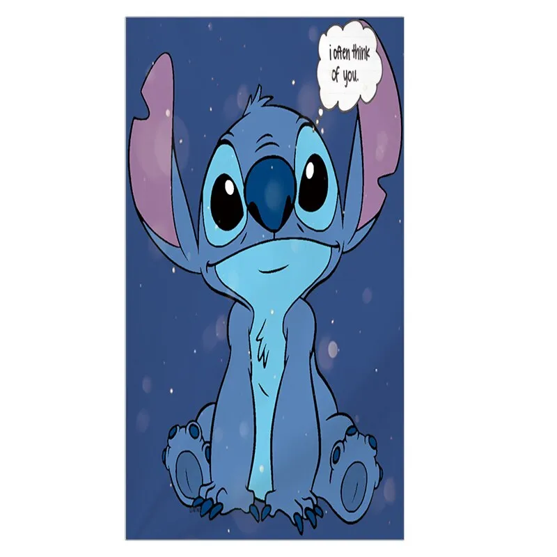 3D Cartoon Lilo & Stitch Bath Towel Simba Baby Swimming Beach Towel Soft Absorbent Washcloth 70x140cm Children Boys Girls Gift