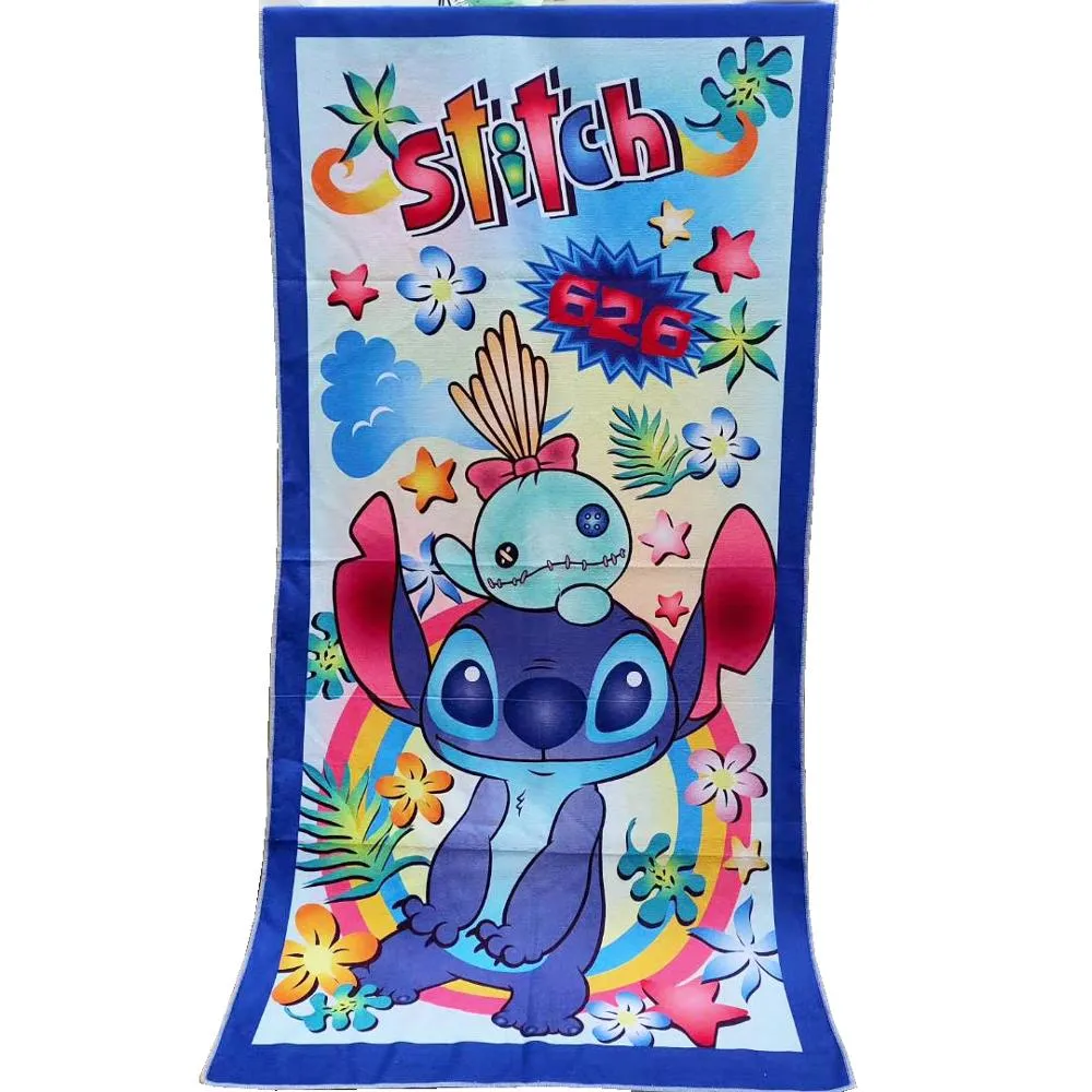 3D Cartoon Lilo & Stitch Bath Towel Simba Baby Swimming Beach Towel Soft Absorbent Washcloth 70x140cm Children Boys Girls Gift