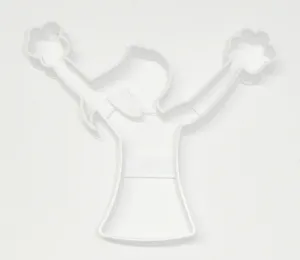 6x Cheerleader Pom Poms Fondant Cutter Cupcake Topper 1.75 IN USA FD3422