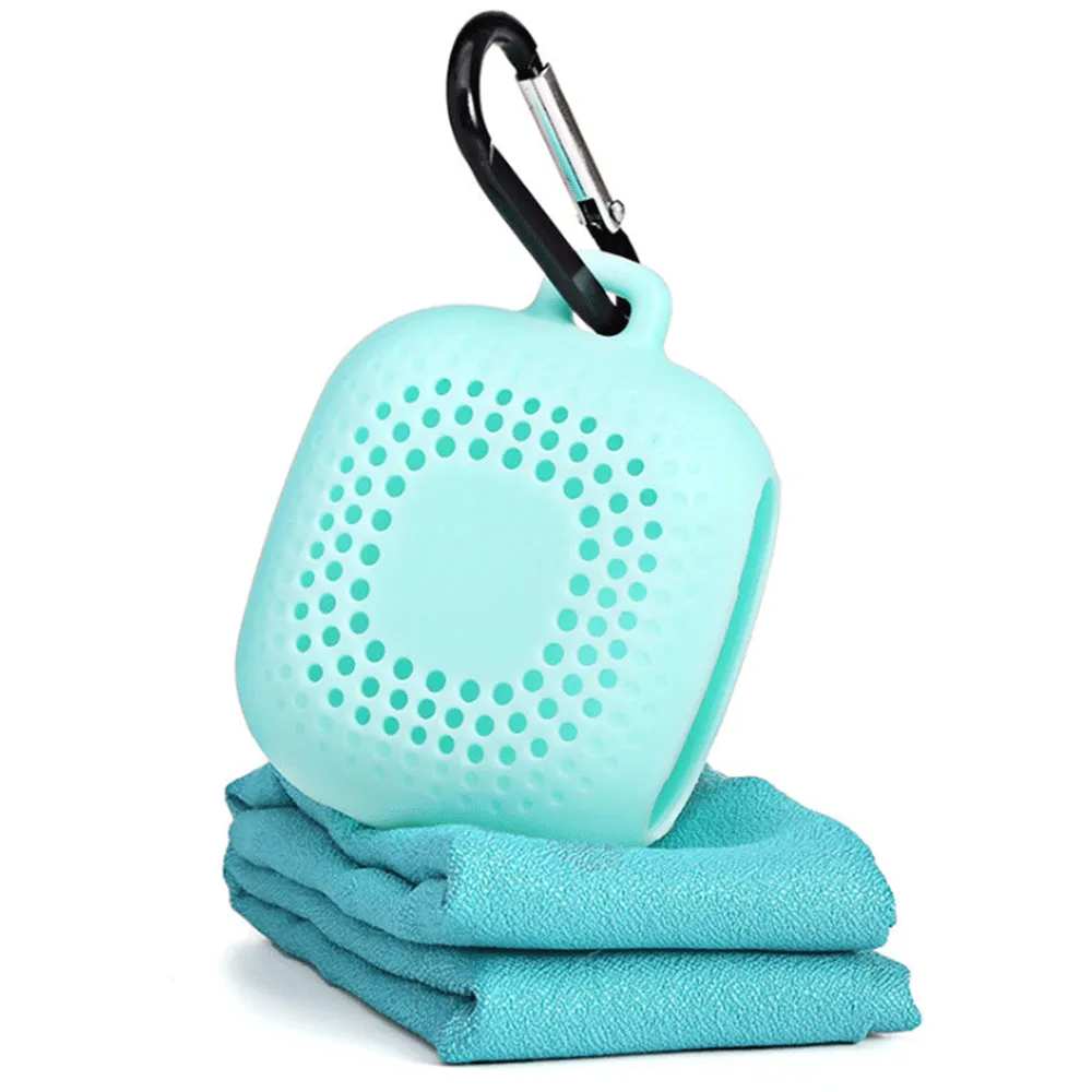 Absorbent & Breathable Towel w Silicone Casing and Carabiner