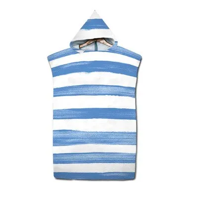 Adult Diving Suit Changing Robes Beach Poncho Towel Striped Pattern Microfiber Quick Drying Bath Hoooded Towels Bathrobe