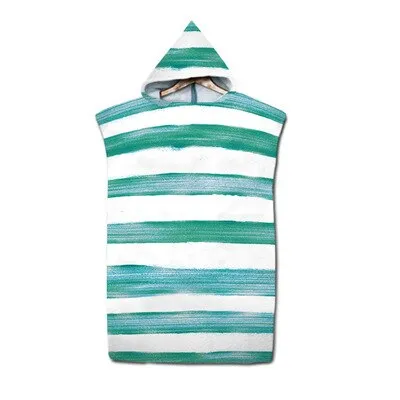 Adult Diving Suit Changing Robes Beach Poncho Towel Striped Pattern Microfiber Quick Drying Bath Hoooded Towels Bathrobe