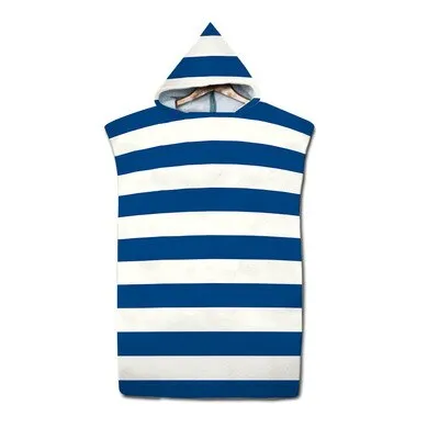 Adult Diving Suit Changing Robes Beach Poncho Towel Striped Pattern Microfiber Quick Drying Bath Hoooded Towels Bathrobe