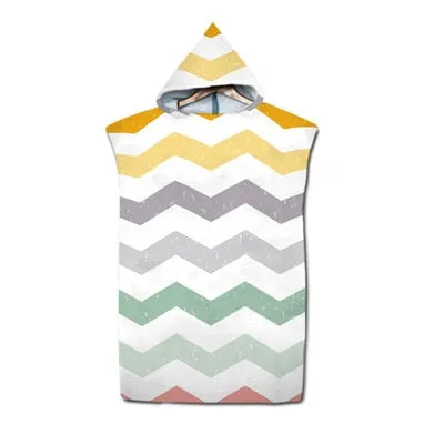 Adult Diving Suit Changing Robes Beach Poncho Towel Striped Pattern Microfiber Quick Drying Bath Hoooded Towels Bathrobe
