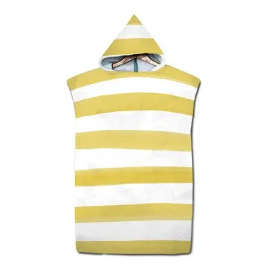 Adult Diving Suit Changing Robes Beach Poncho Towel Striped Pattern Microfiber Quick Drying Bath Hoooded Towels Bathrobe