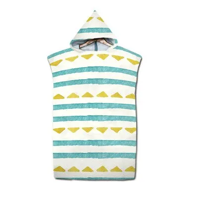 Adult Diving Suit Changing Robes Beach Poncho Towel Striped Pattern Microfiber Quick Drying Bath Hoooded Towels Bathrobe