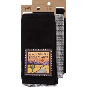 ALWAYS TAKE THE SCENIC ROUTE KITCHEN TOWEL SET