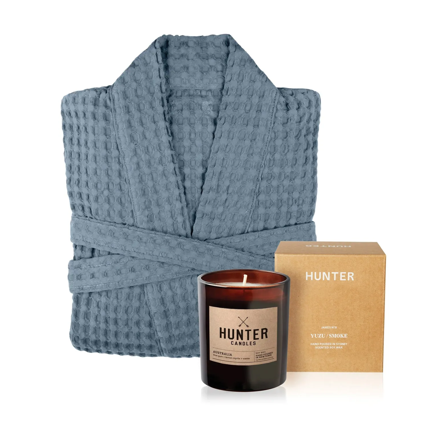 Big Waffle Bathrobe   Candle Gift Set