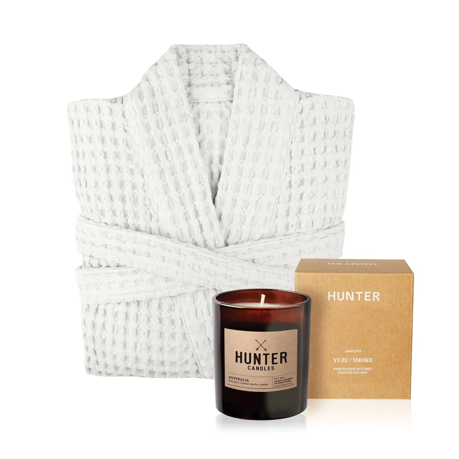 Big Waffle Bathrobe   Candle Gift Set