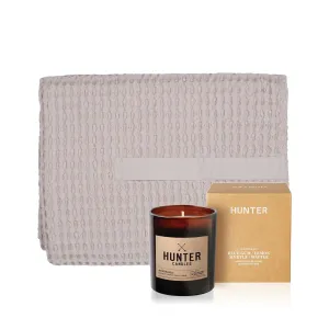 Big Waffle Towel & Candle Gift Set