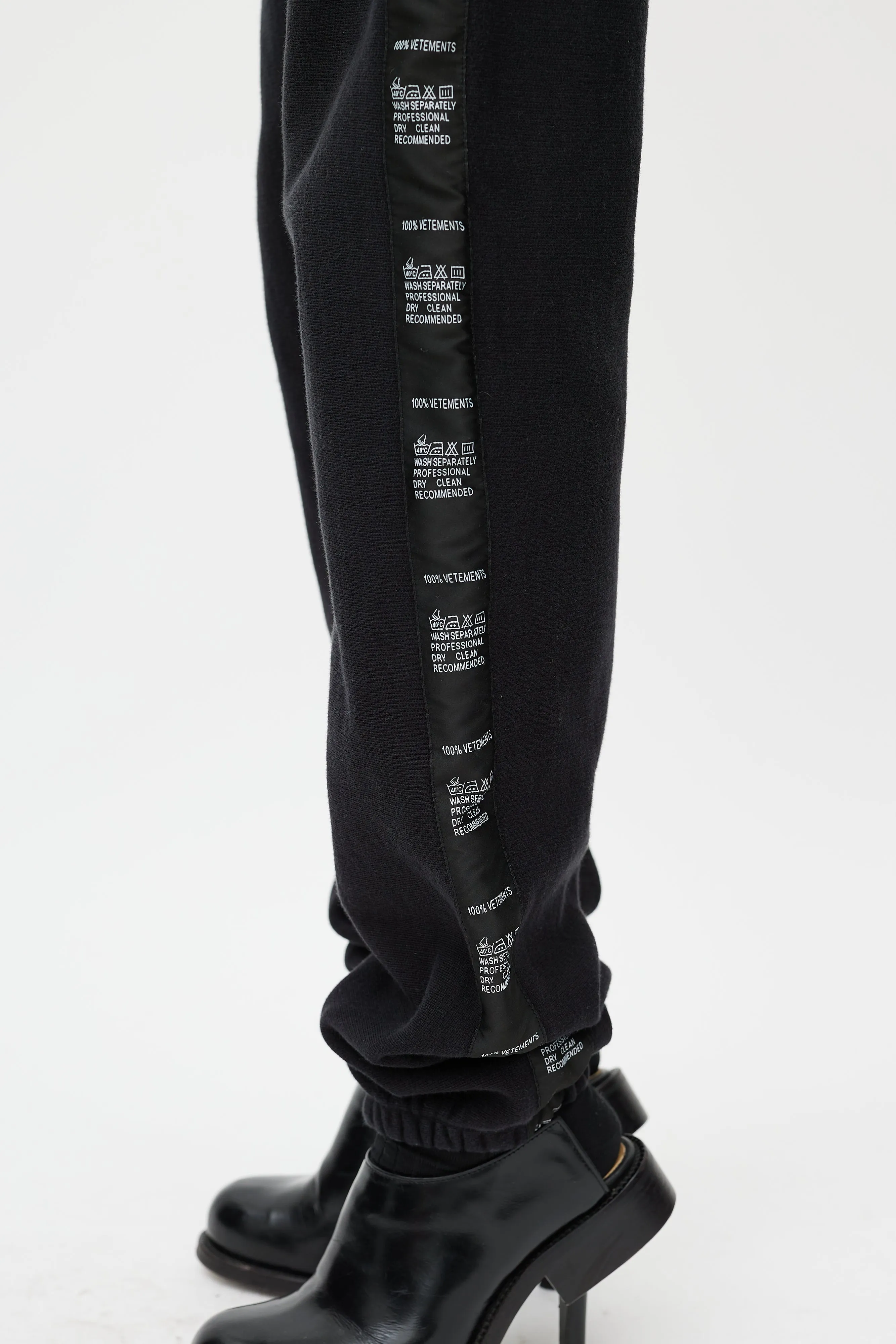 Black & White Logo Stripe Sweat Pant