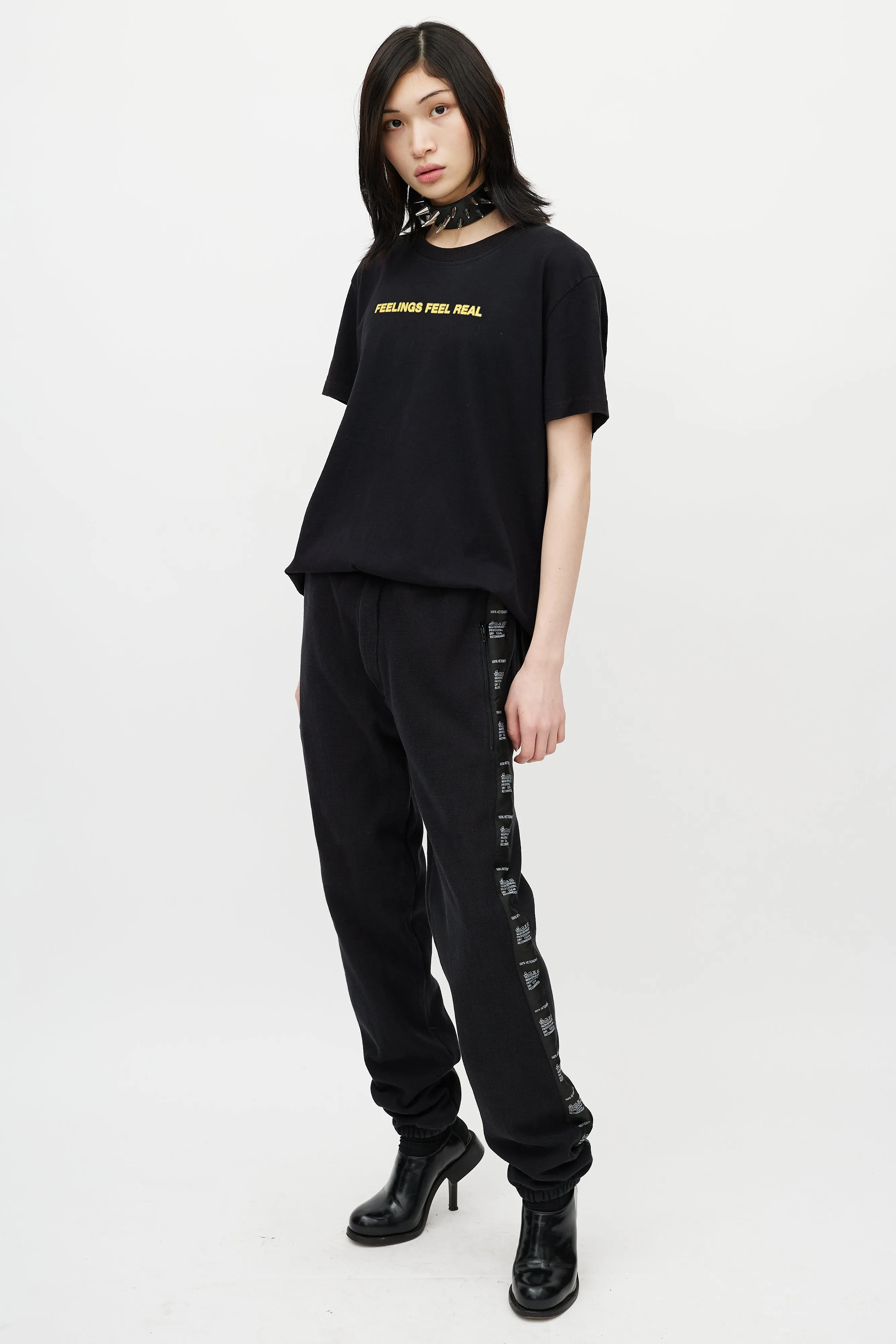 Black & White Logo Stripe Sweat Pant