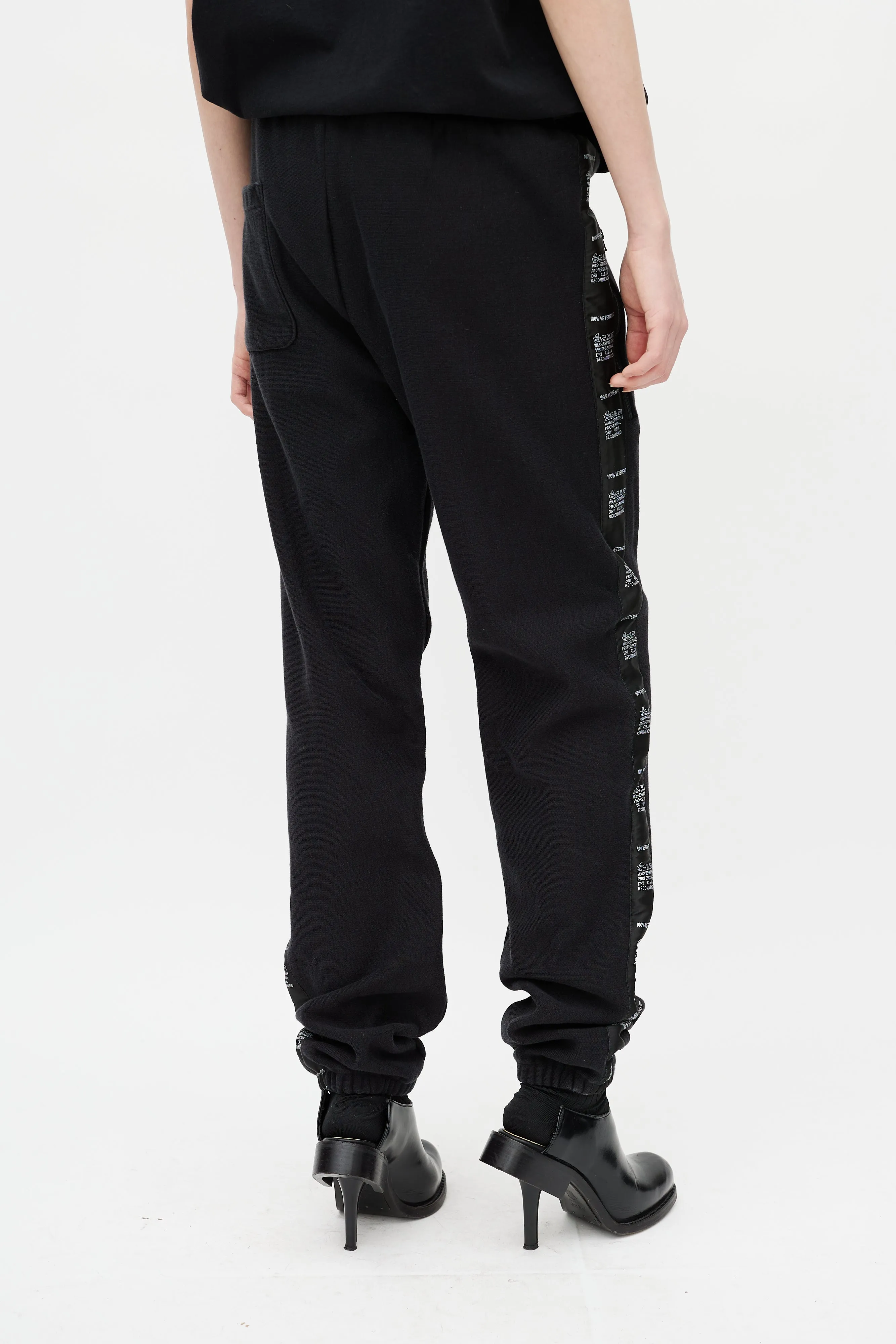 Black & White Logo Stripe Sweat Pant
