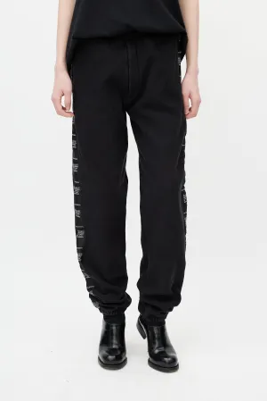 Black & White Logo Stripe Sweat Pant