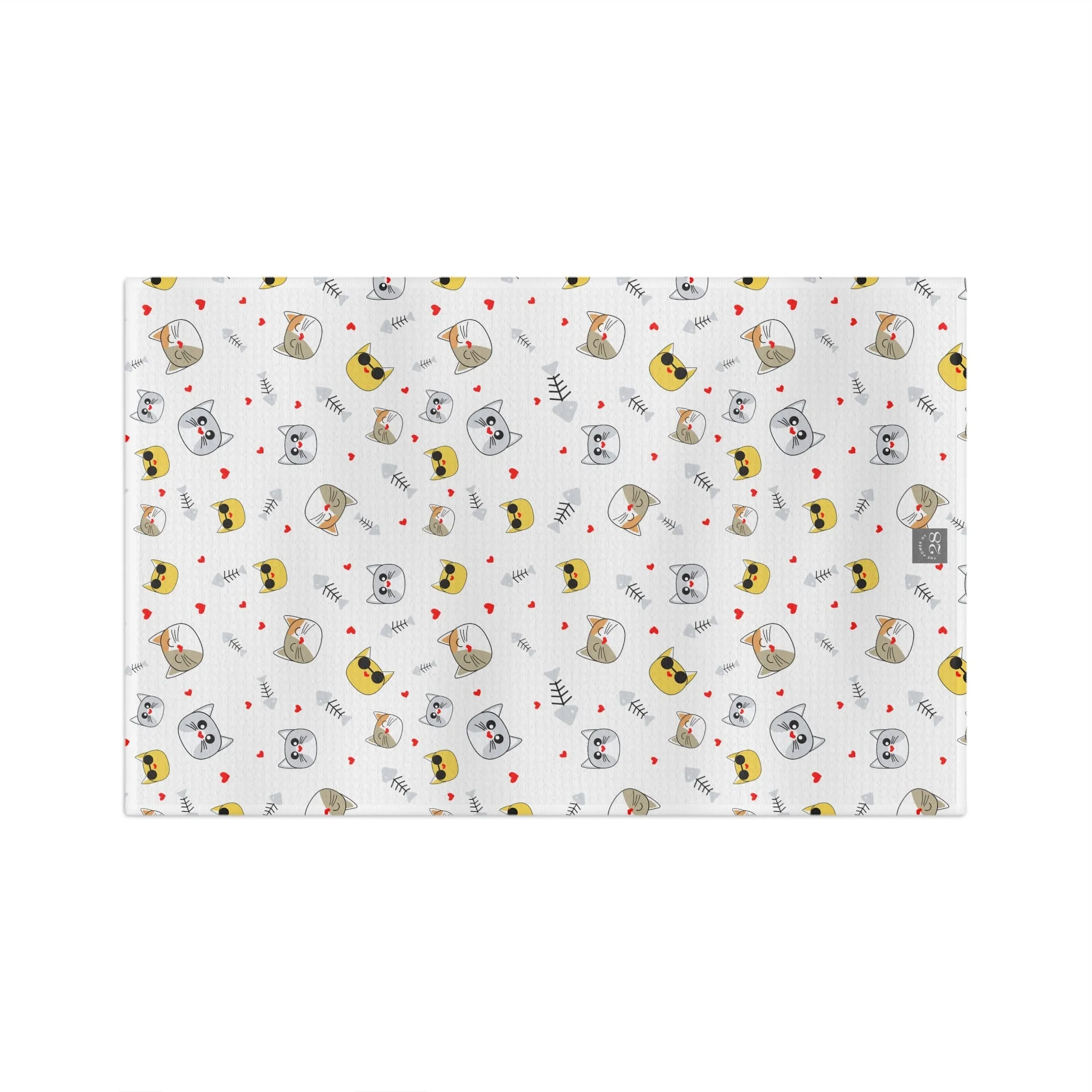 Cat Faces Tea Towel