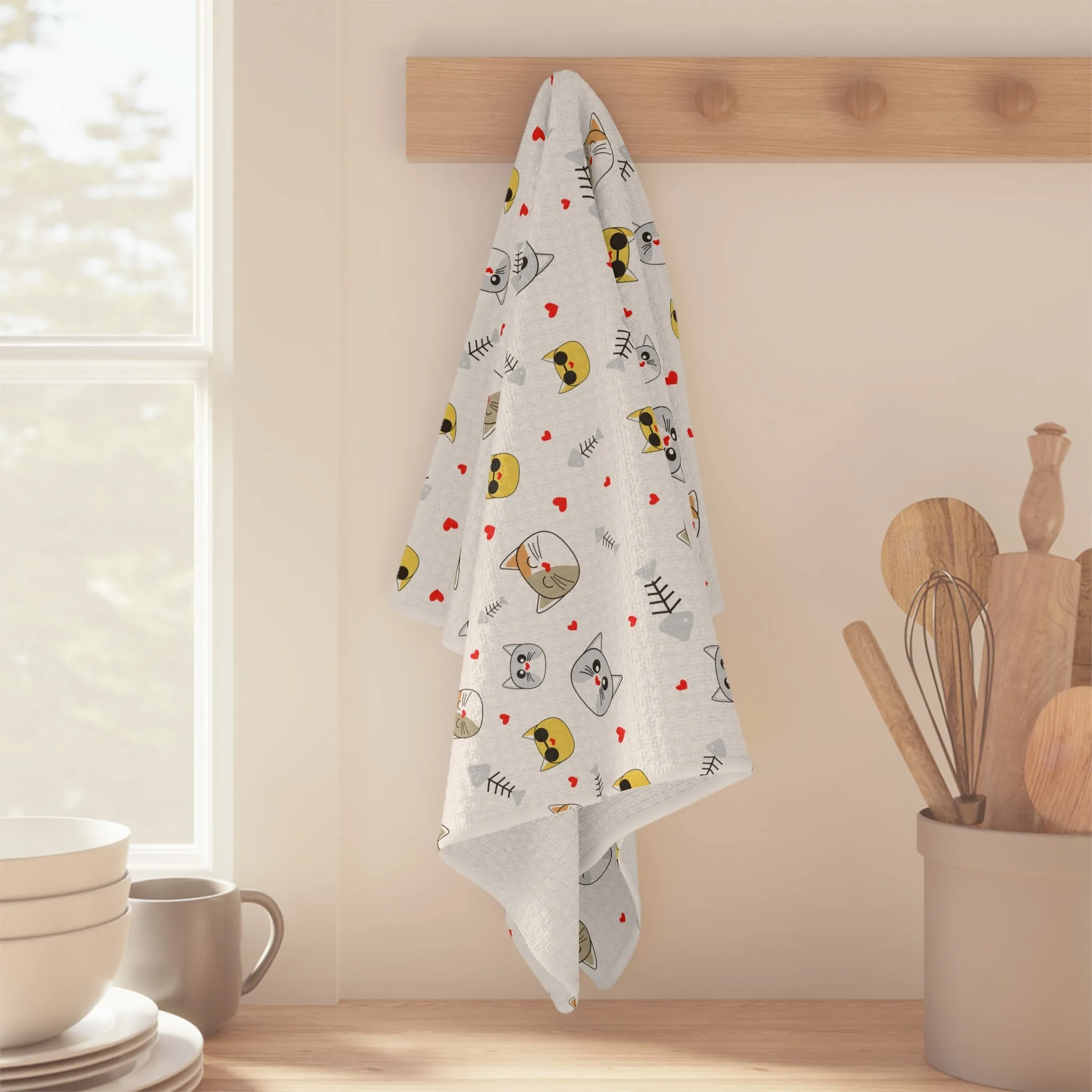 Cat Faces Tea Towel