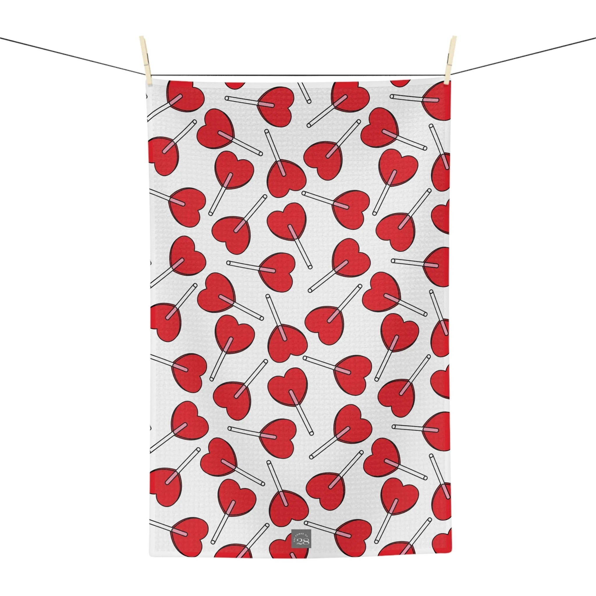 Heart Lollipop Tea Towel