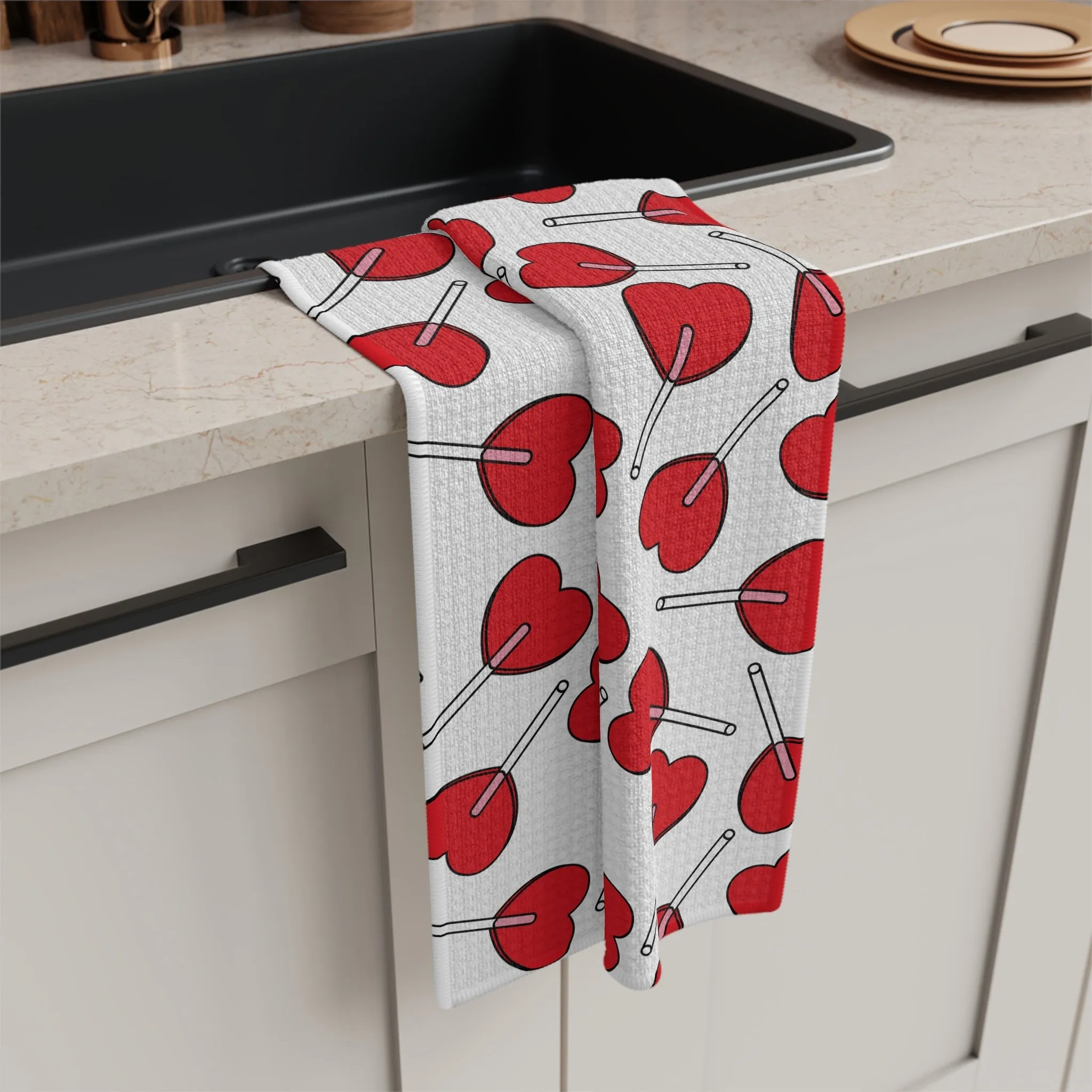 Heart Lollipop Tea Towel