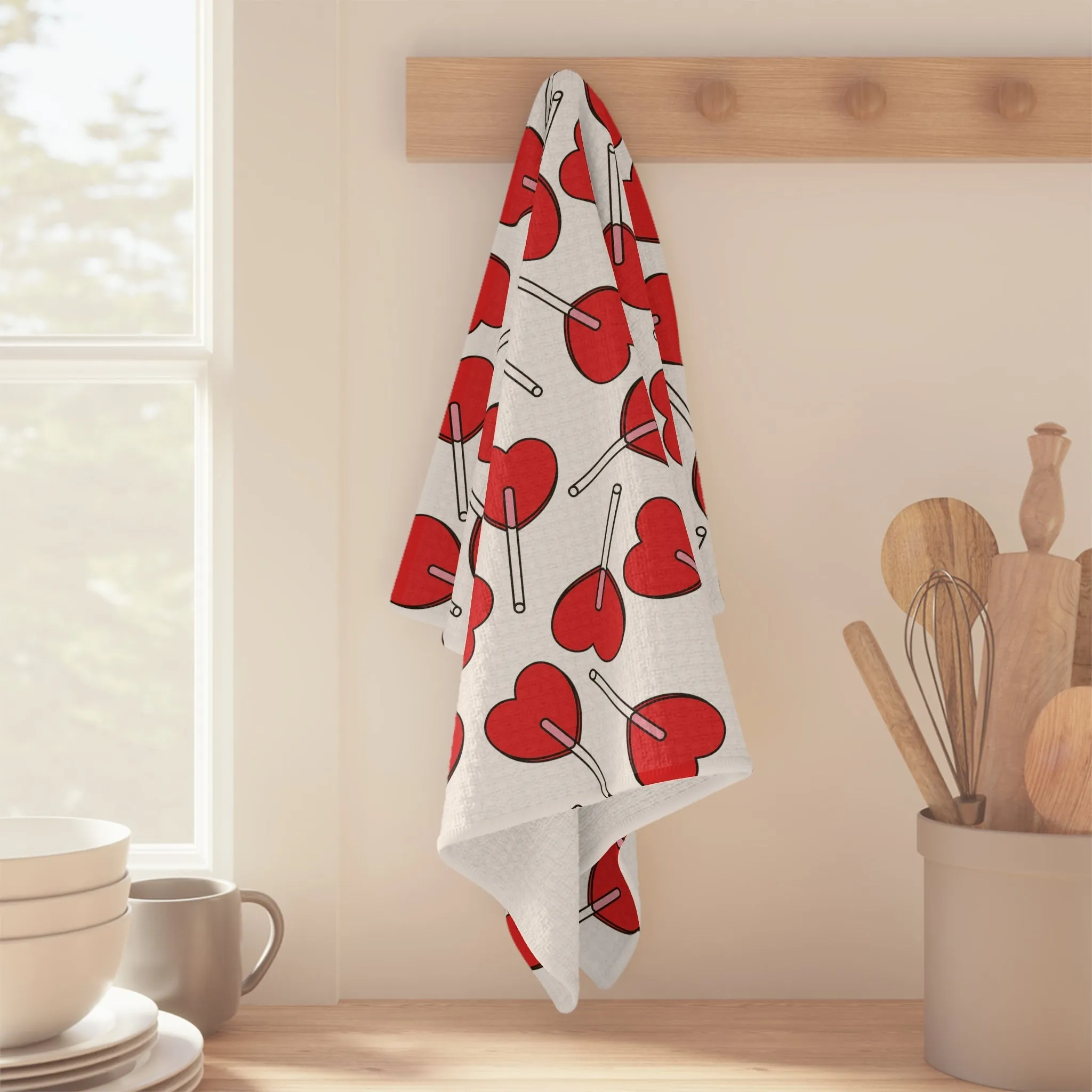 Heart Lollipop Tea Towel