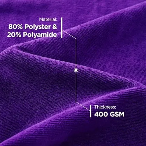 Homestic Pack of 3 Face Towel | Microfiber Hand Towel | Antibacterial Face Towel | Hair & Face Towel for Man | 400 GSM Towel | SHXS40602 | Purple