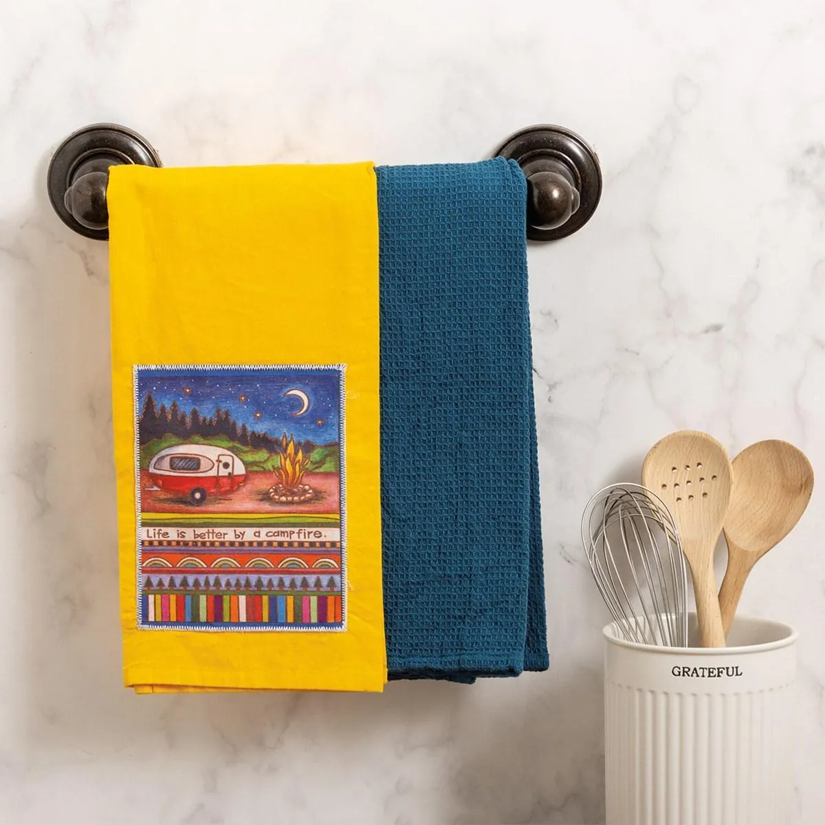 LIFE IS BETTER BY THE CAMPFIRE KITCHEN TOWEL SET