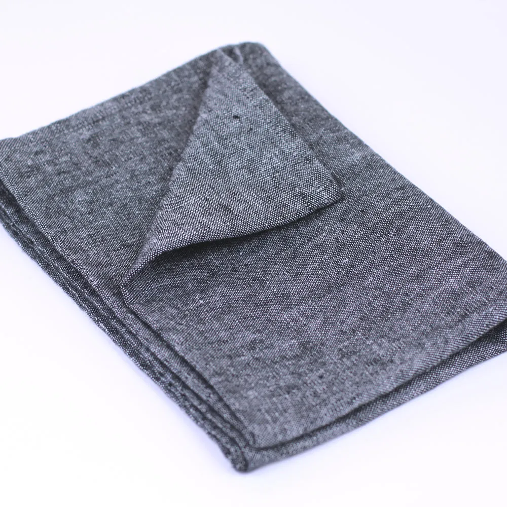 Linen Hand Towel - Stonewashed - Black - Luxury Thick Linen