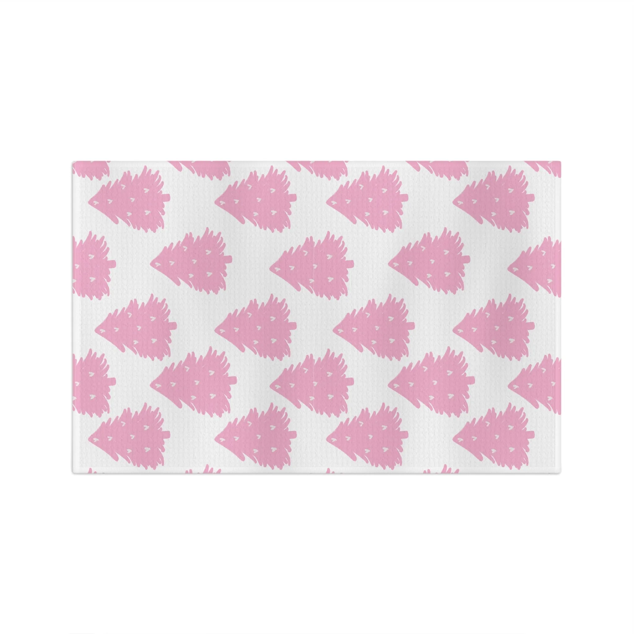Pink Christmas Tree Tea Towel