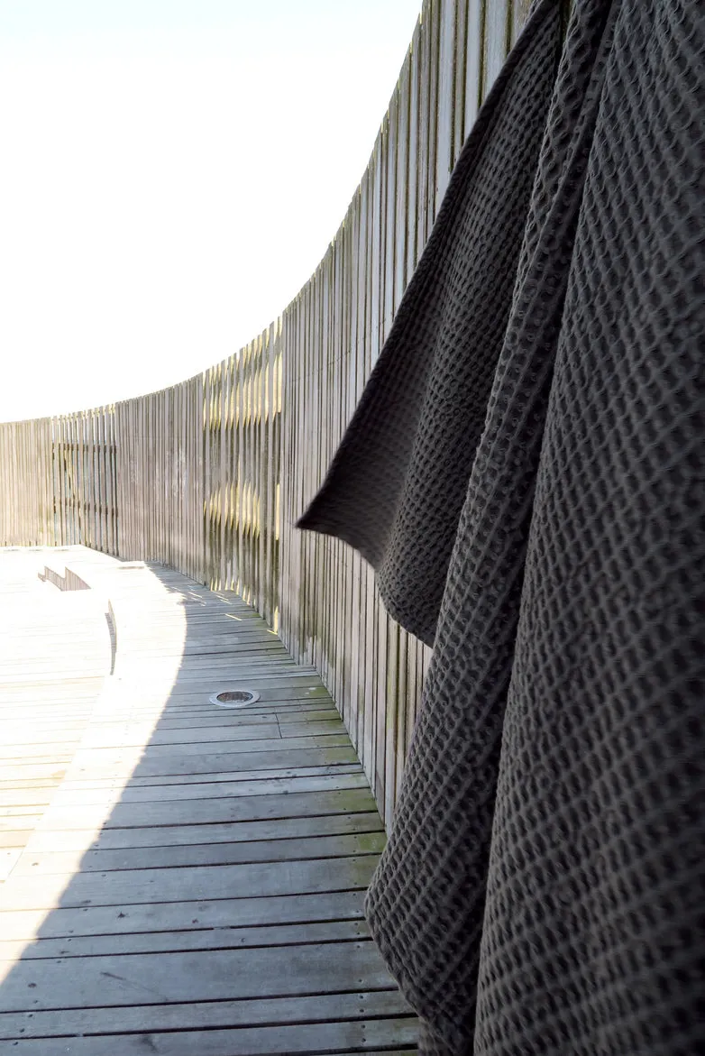 The Organic Company Big Waffle Towel & Blanket Dark Grey