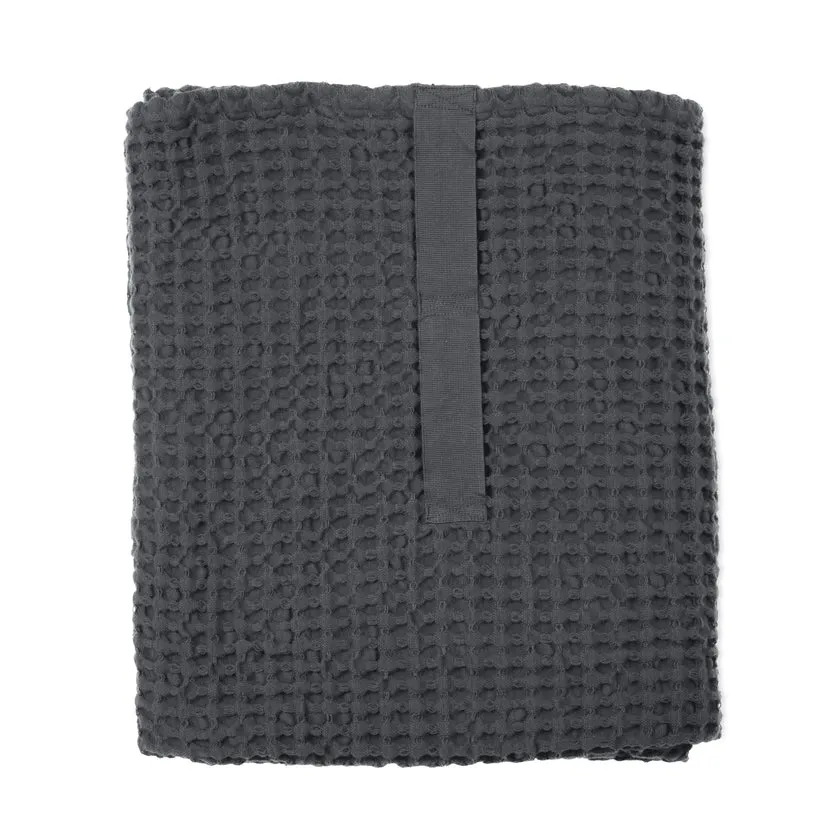 The Organic Company Big Waffle Towel & Blanket Dark Grey