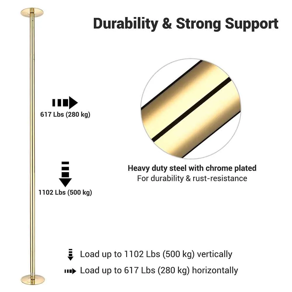 TheLAShop 9ft Golden Spinning Strip Pole