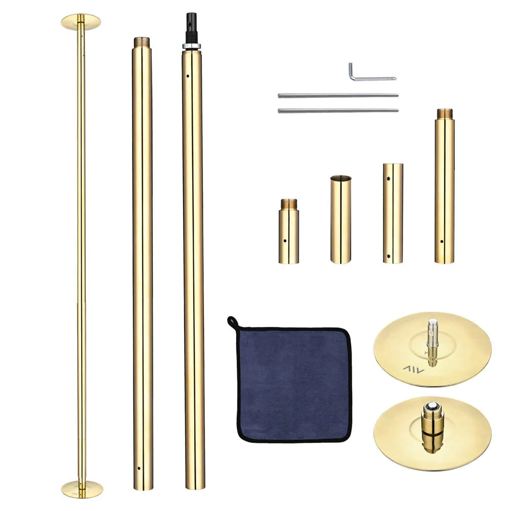 TheLAShop 9ft Golden Spinning Strip Pole