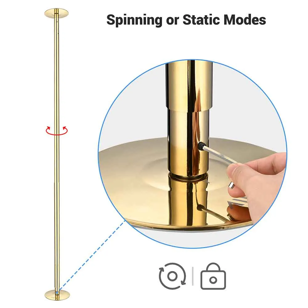 TheLAShop 9ft Golden Spinning Strip Pole