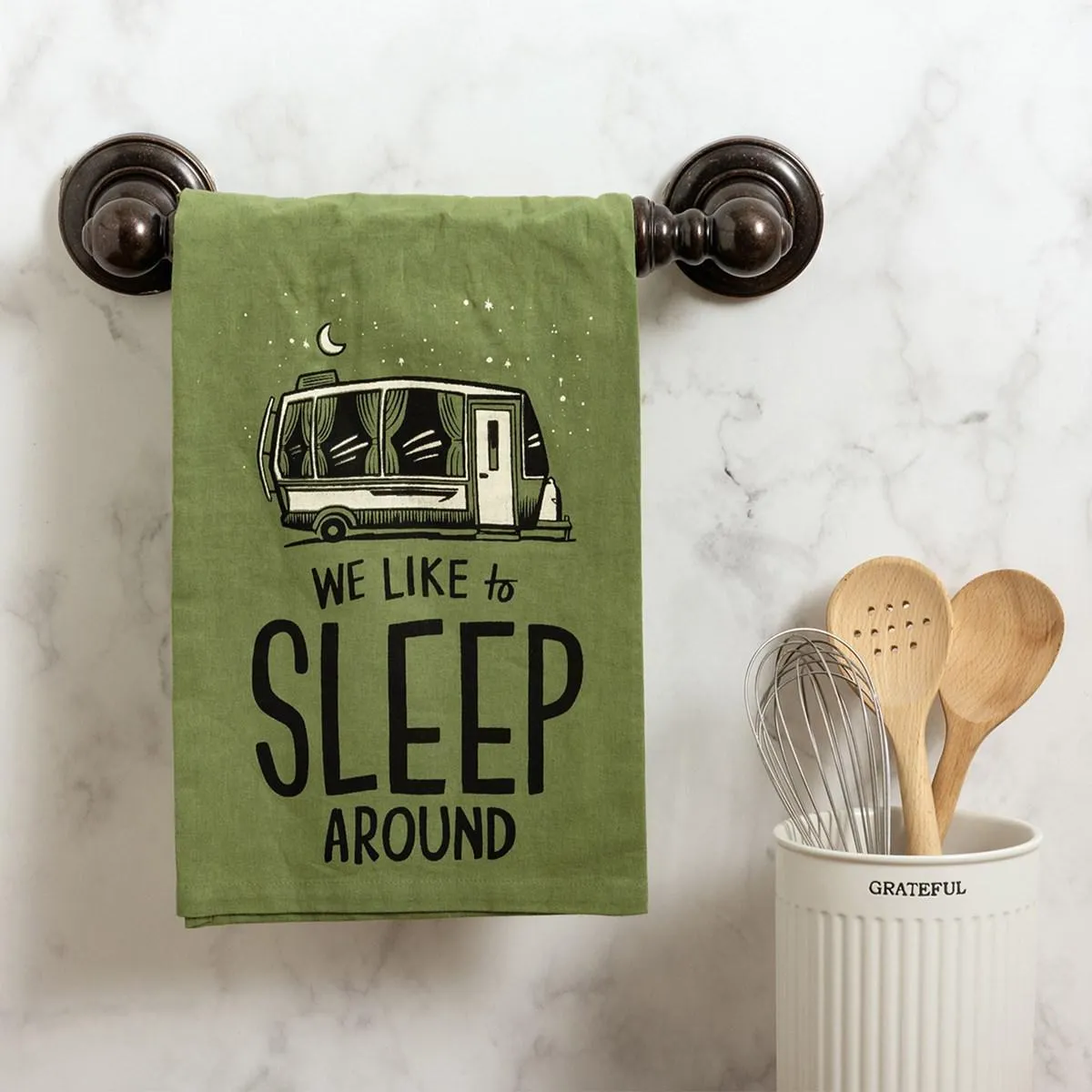 WE LIKE TO SLEEP AROUND KITCHEN TOWEL