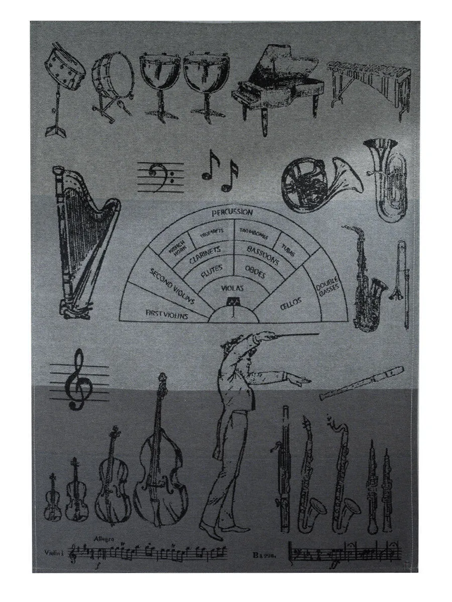 Woven Jacquard Tea Towel - Symphony Orchestra
